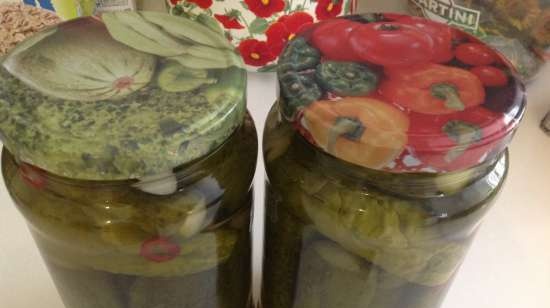 Pickled cucumbers dry sterilization