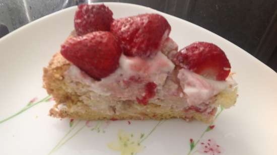 Tarta de frutos rojos con yogur y crema de cuajada