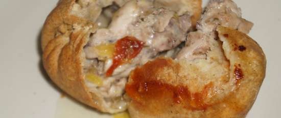 Chicken in caraway dough