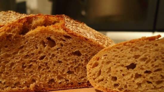 Pane artigianale senza impastare con lievito madre