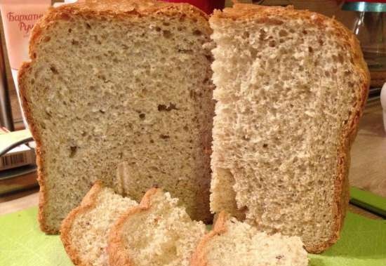 Soft toast bread with oatmeal and whole grain flour