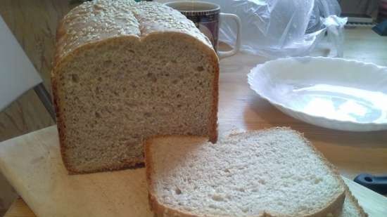 Pane contadino a lievitazione naturale in una macchina per il pane