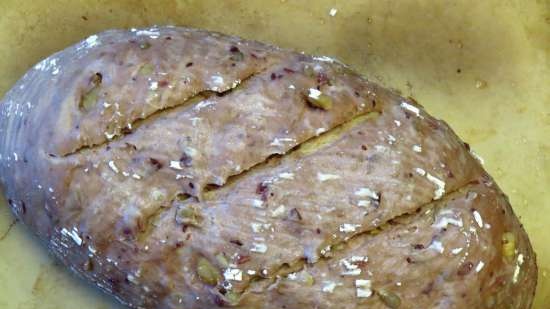 Dessert cranberry bread with liquid fruit yeast