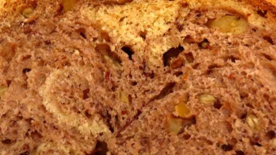 Dessert cranberry bread with liquid fruit yeast