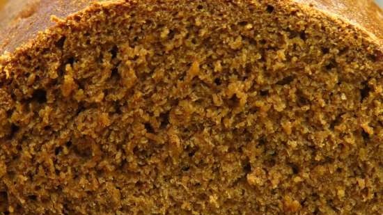 Brewed rye-wheat bread with fruit liquid yeast