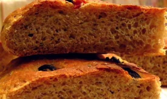 Focaccia multicereali con crema pasticcera