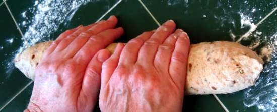 Baguettes de trigo y centeno con masa madre