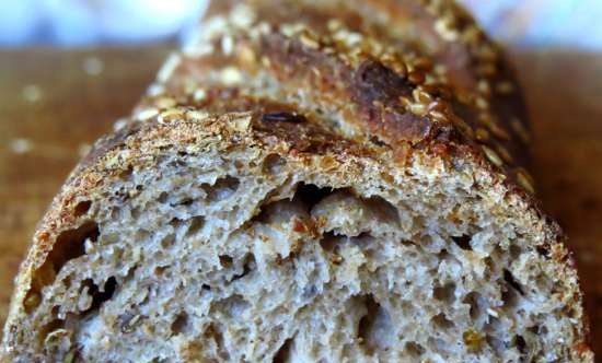 Baguettes de trigo y centeno con masa madre