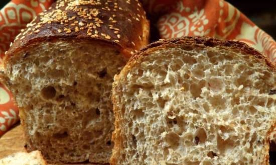 Pane con farina d'avena, crusca, sesamo e semi