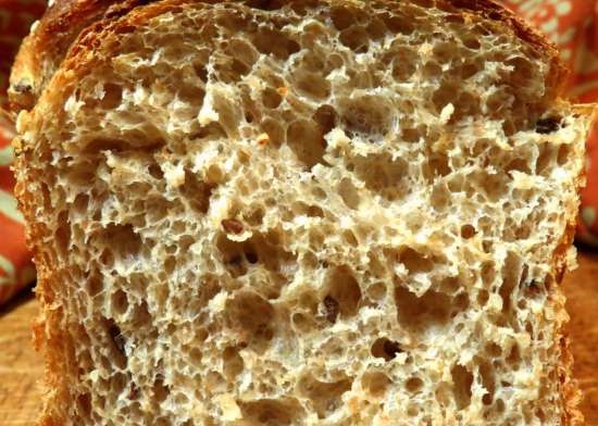 Bread with oatmeal, bran, sesame and seeds