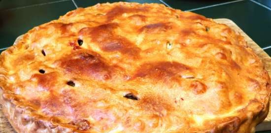 Crimean Tatar pie na may karne at patatas Kubete