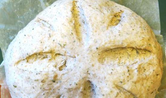 Pane di segale di grano con infuso di tè fermentato e farina d'avena