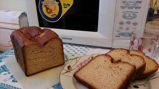 Pan de trigo con miel y requesón (panificadora)