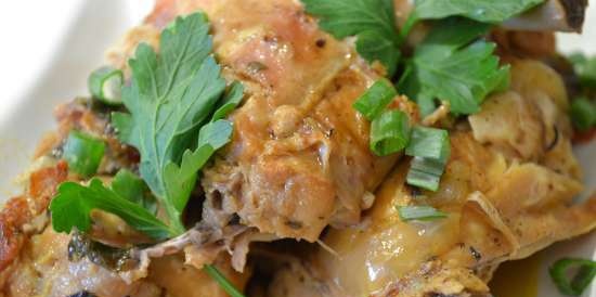 Rabbit stewed in sweet and sour sauce in oursson 5005 pressure cooker