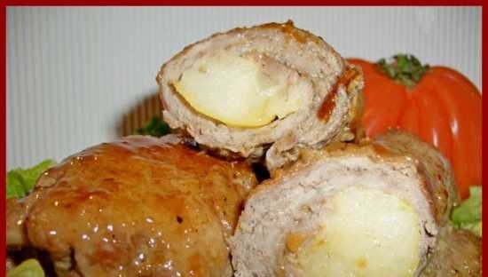 Meat rolls with pear