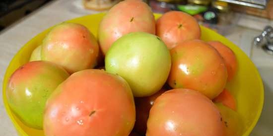 Tomates, verde-amarillo, en adobo