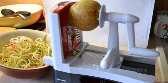 Spiral chopper (slicer, spiralizer) for cutting vegetables and fruits