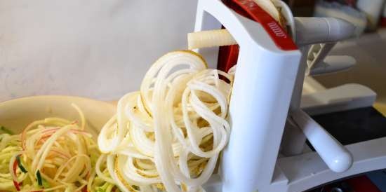 Spiral chopper (slicer, spiralizer) for cutting vegetables and fruits