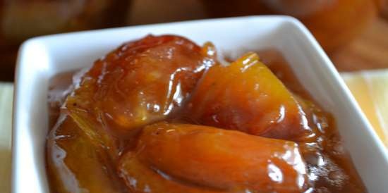 Oven-baked plum with salt and pepper