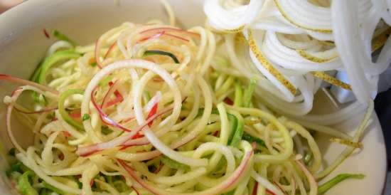 Spiral chopper (slicer, spiralizer) for cutting vegetables and fruits