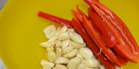 Sladká paprika, pečená v troubě, konzervovaná (bez sterilizace)