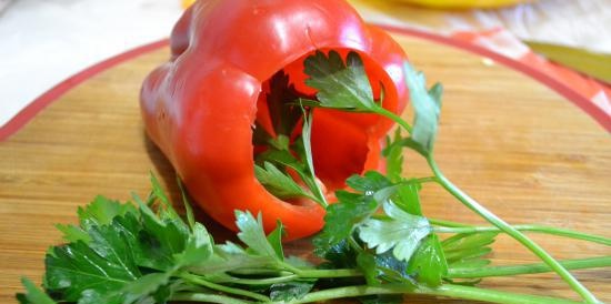 Paprika's, gebakken in de oven, ingeblikt (zonder sterilisatie)