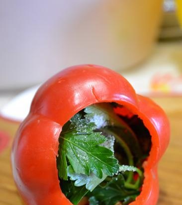 Sladká paprika, pečená v troubě, konzervovaná (bez sterilizace)