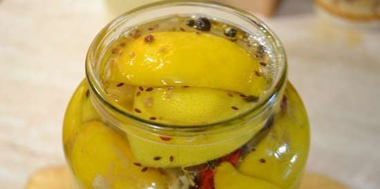 Sweet and sour pickled lemons