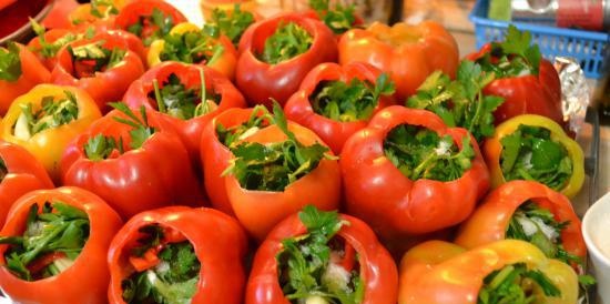 Paprika's, gebakken in de oven, ingeblikt (zonder sterilisatie)