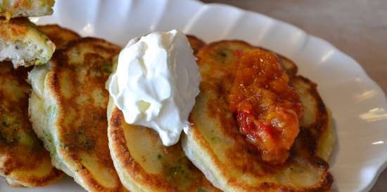 Buñuelos "Ración seca" con brócoli y pollo