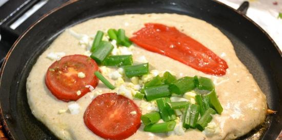 Panqueques gruesos con leche cuajada con harina integral y horneados