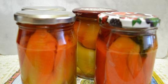 Paprika's, gebakken in de oven, ingeblikt (zonder sterilisatie)