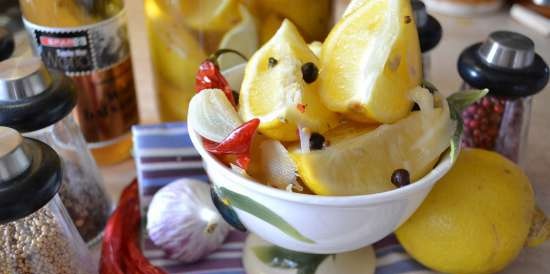 Sweet and sour pickled lemons