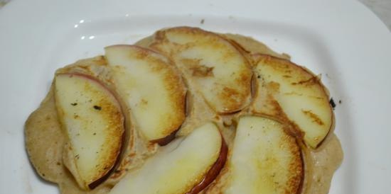 Panqueques gruesos con leche cuajada con harina integral y horneados