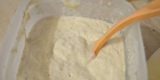 Frittelle al latte, burro, su impasto di vecchia pasta multicereali