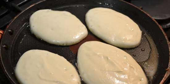 Tortitas de cuajada con harina de arroz integral y leche cuajada