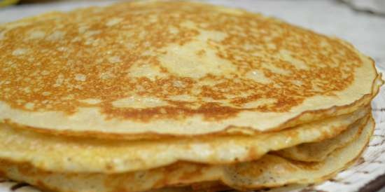 Frittelle al latte, burro, su impasto di vecchia pasta multicereali