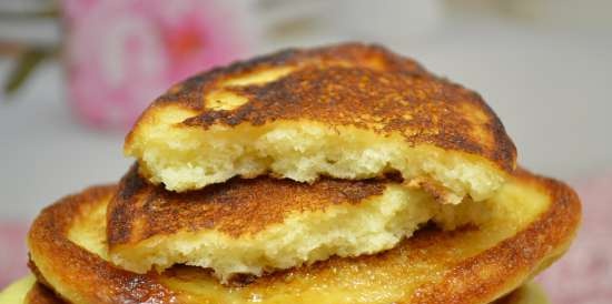 Tortitas de cuajada con harina de arroz integral y leche cuajada