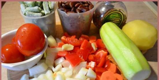 Minestrone amb mongetes i carbassó