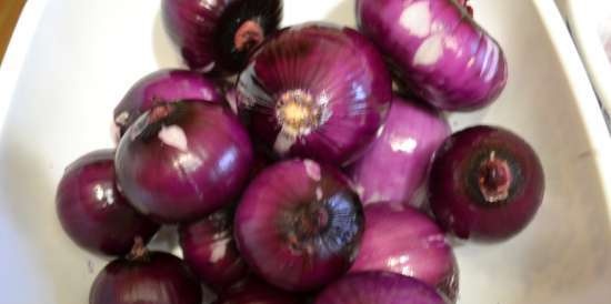 Cebolla roja, "frutas confitadas (frutas glaseadas)" en escabeche