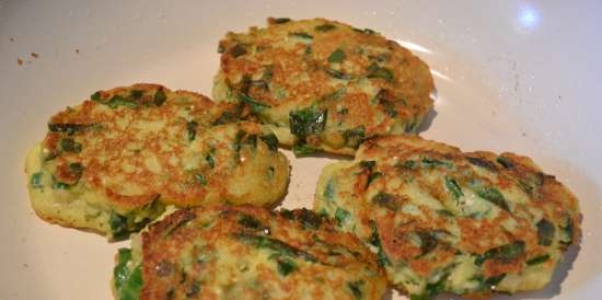 Pancakes with fresh wild garlic (gluten-free)