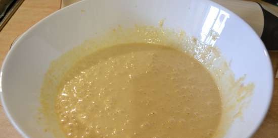 Panqueques de avena y plátano, con requesón