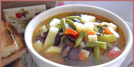 Minestrone amb mongetes i carbassó