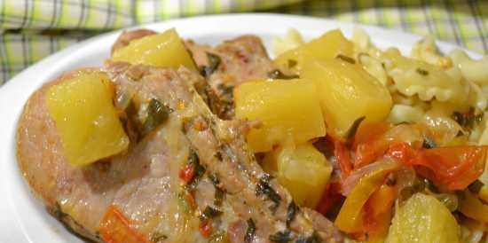 Pork loin with pineapple in Oursson pressure cooker