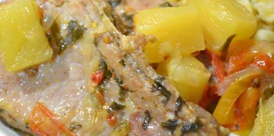 Pork loin with pineapple in Oursson pressure cooker