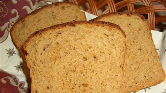 Wheat-rye bread with sheep cheese, dried tomatoes and spices (oven)