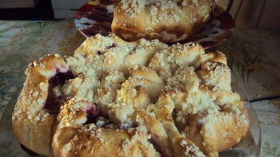 Pastel de manzanilla con streusel