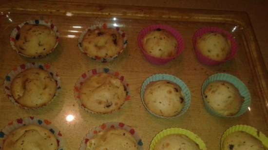 Muffins con mandarina y chispas de chocolate