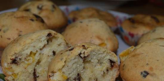 Muffin con mandarino e gocce di cioccolato