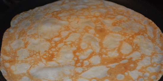 Pancakes with cottage cheese, stewed